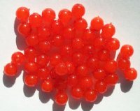 50 8mm Translucent Dyed & Coated Orange Red Round Beads